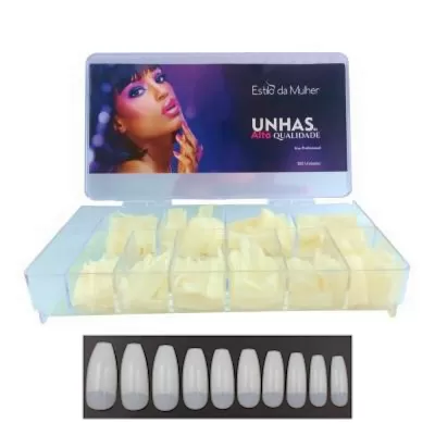 Unhas Postiça Natural Bailarina com 500 unidades